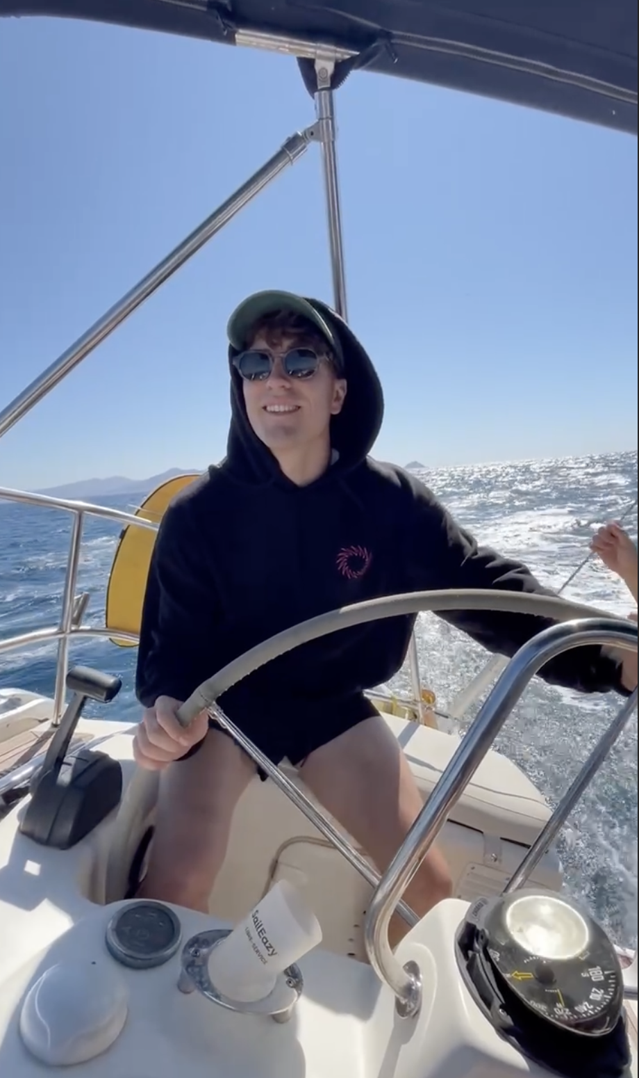 Young man sailing